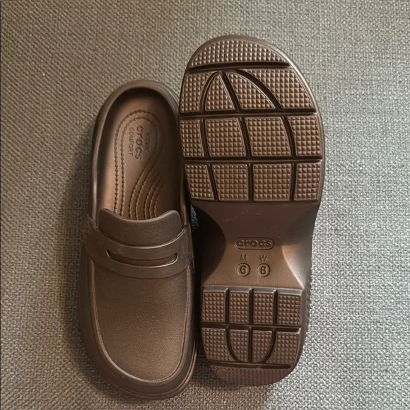 CROCS Black Slip-On Loafers with Platform Sole - Picture 3 of 3